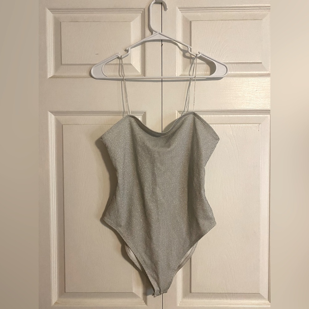 Silver Zara bodysuit
